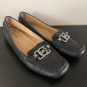 Black Leather Michael Kors Flats